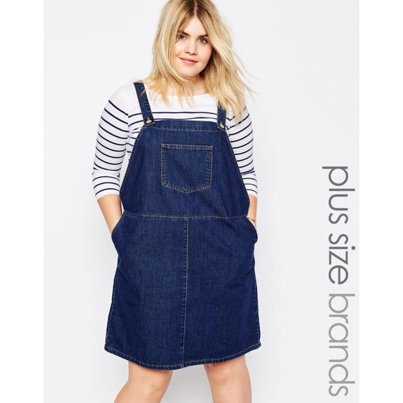 plus size denim overalls dress